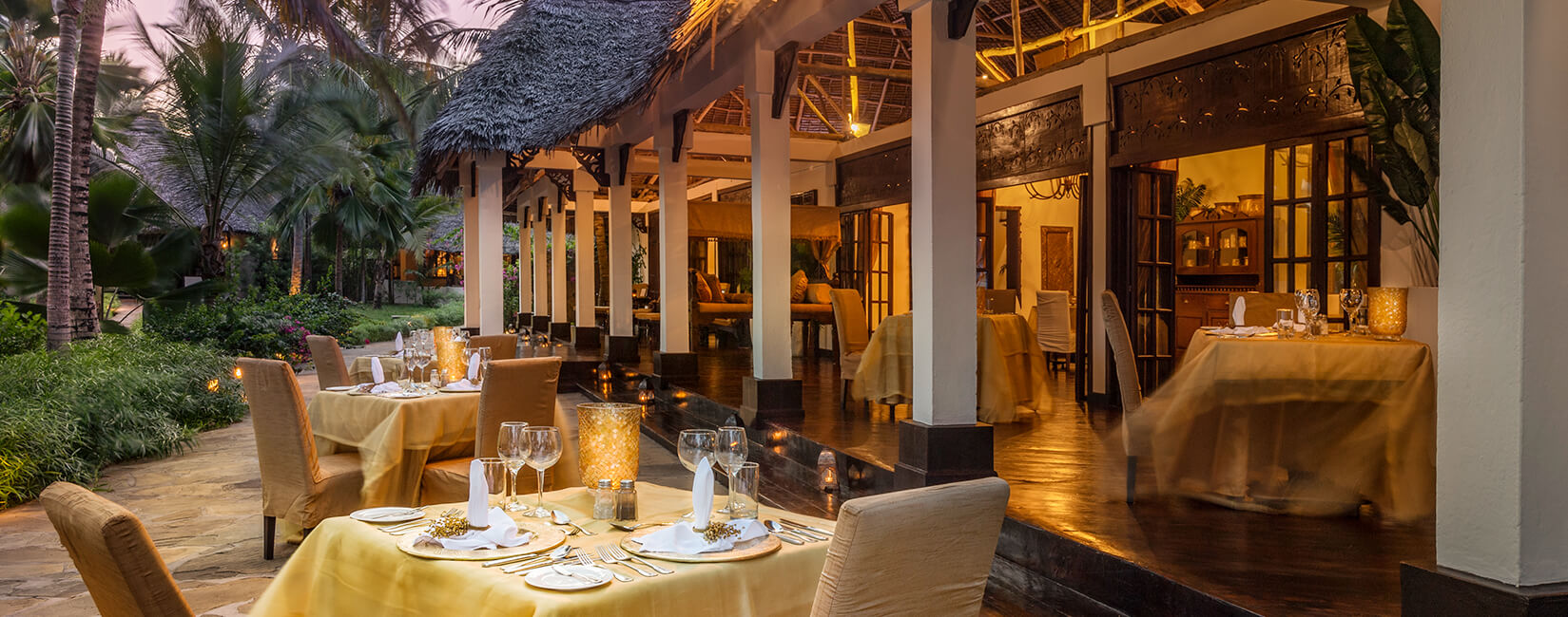 Fine dining ambiance at The Palms Zanzibar