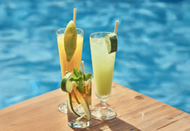 Drinks near the pool