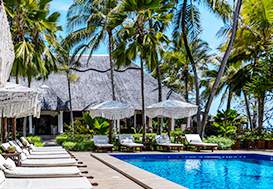 Luxury poolside sun loungers