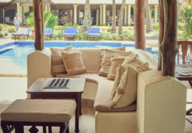 Seating near pool